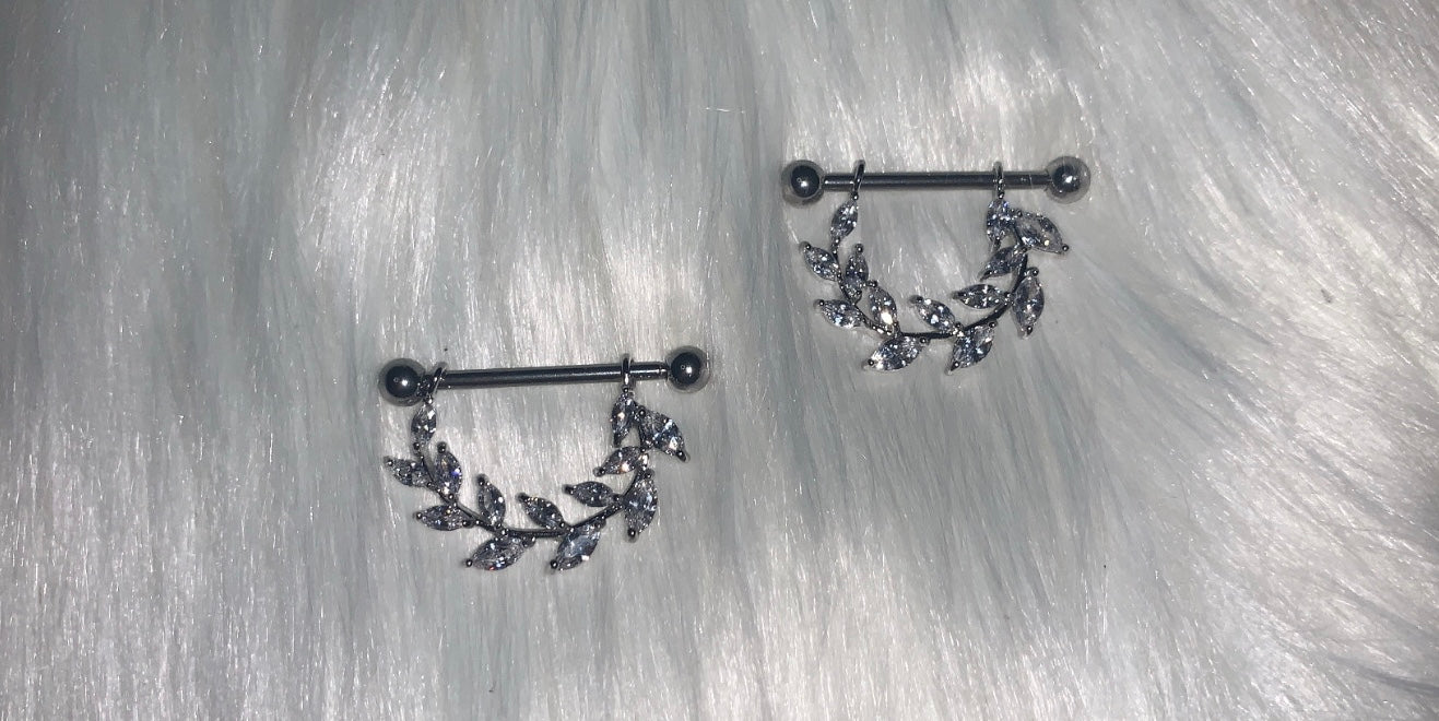 Marquise Cz Vine Nipple Ring