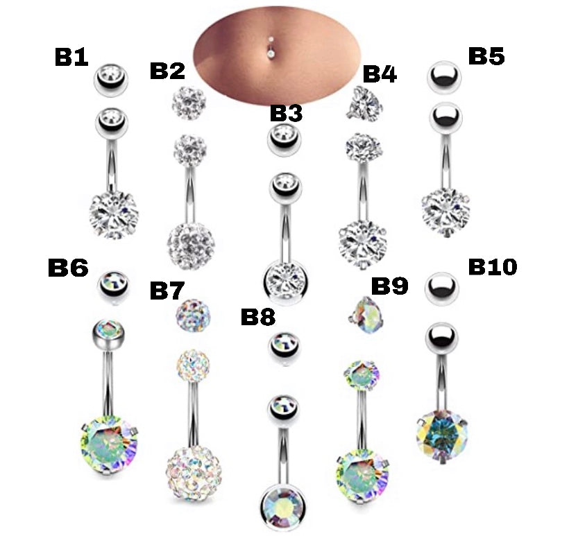 Rhinestone Belly Rings