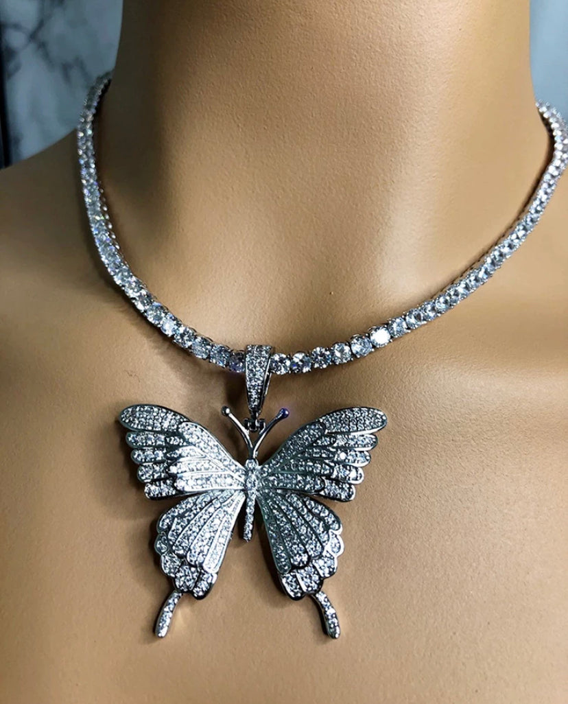 Butterfly Tennis Necklace